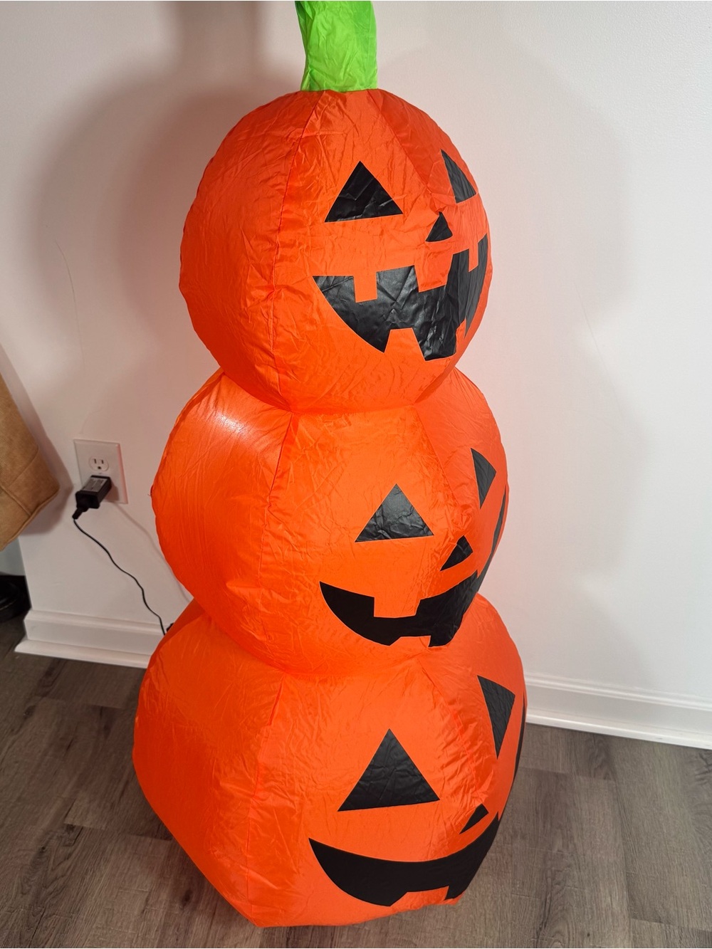A Holiday Company 4 Ft Light-Up Inflatable Pumpkin Stack Halloween Yard Decor